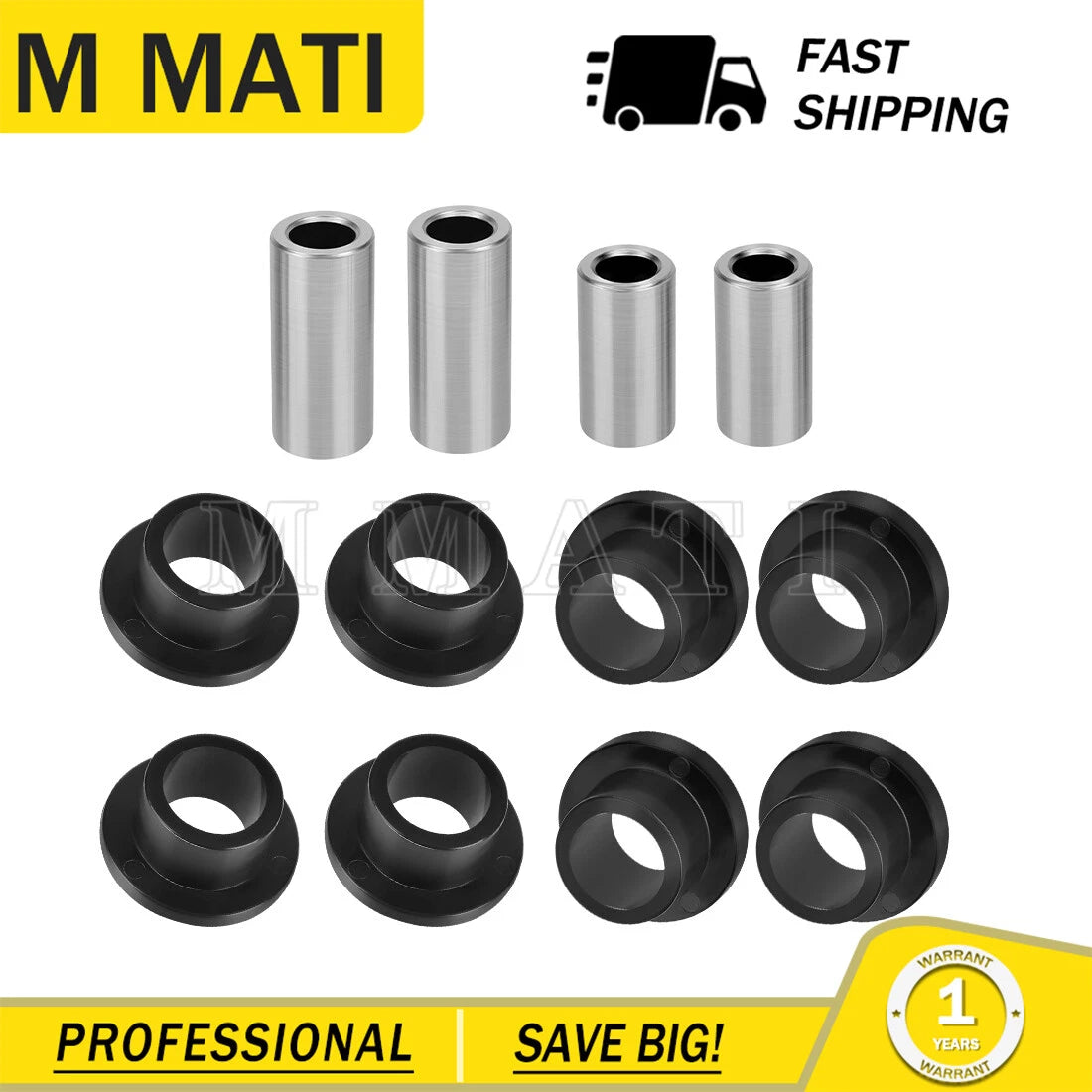 Rear Shock Bushings Sleeves Kit for Polaris Ranger 1000/Crew XP (2017–2023)