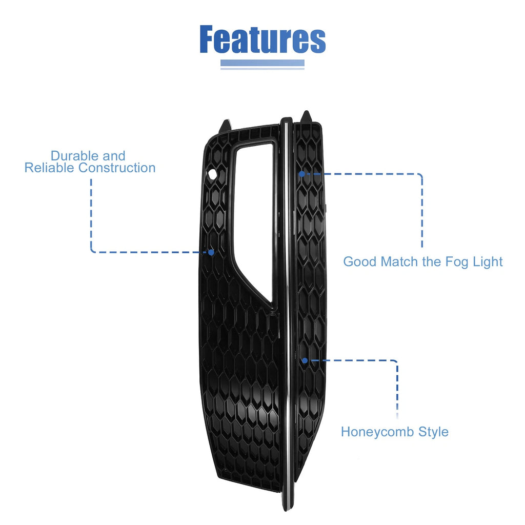 1pc Front Left Fog Light Grille Cover for Audi A4 S4 S-line (2013–2015) 8K0807681L