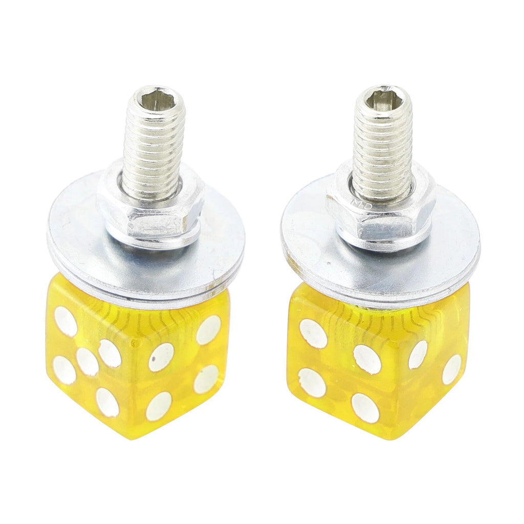 2X Custom DICE License Plate Bolt Screw for Motorcycle Chopper Bobber