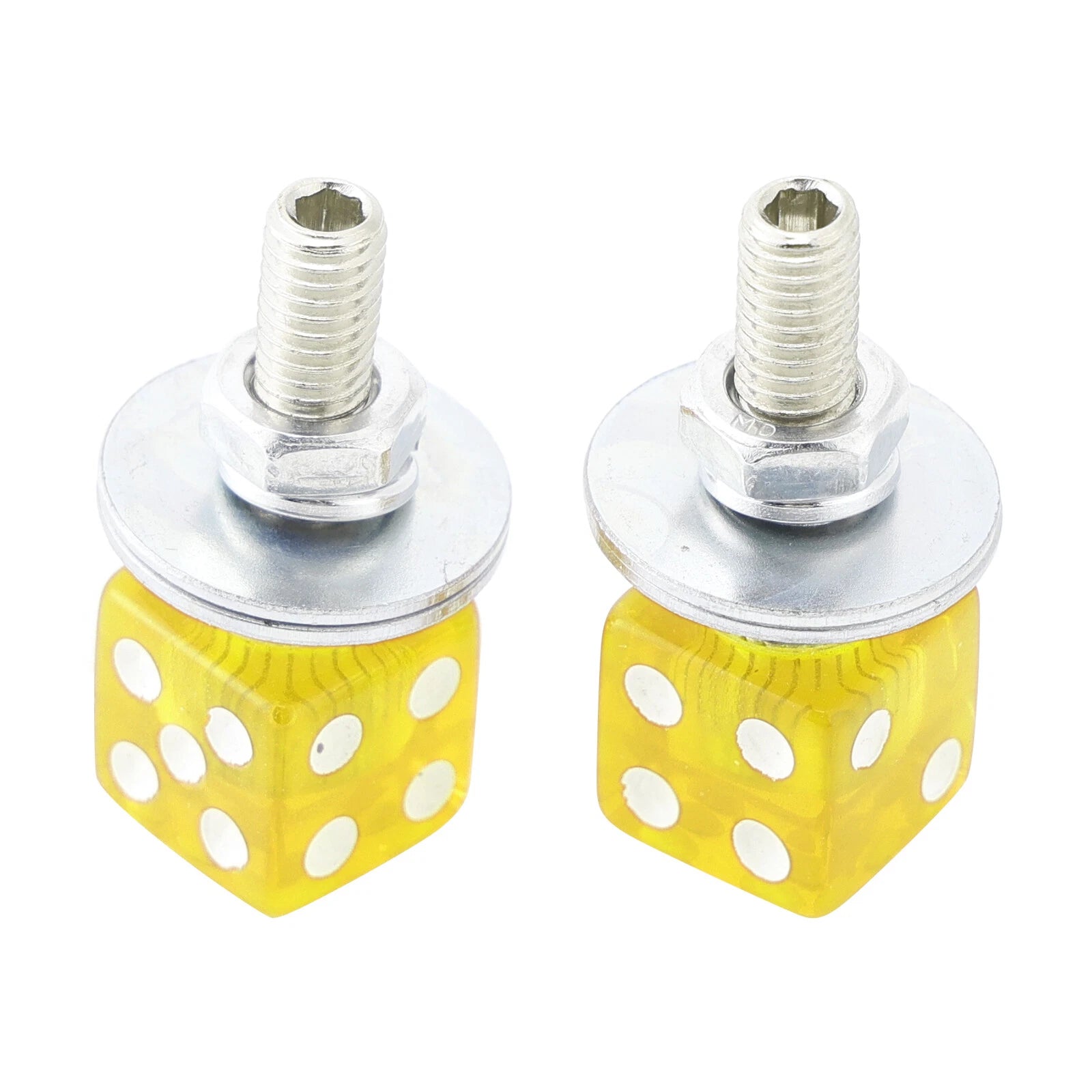 2X Custom DICE License Plate Bolt Screw for Motorcycle Chopper Bobber
