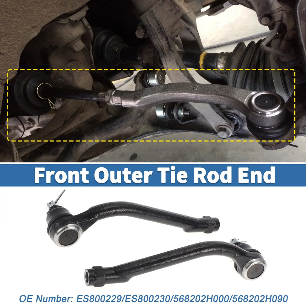 2X Front Outer Tie Rod Ends for Kia Forte Koup (2010–2016) No. ES800229