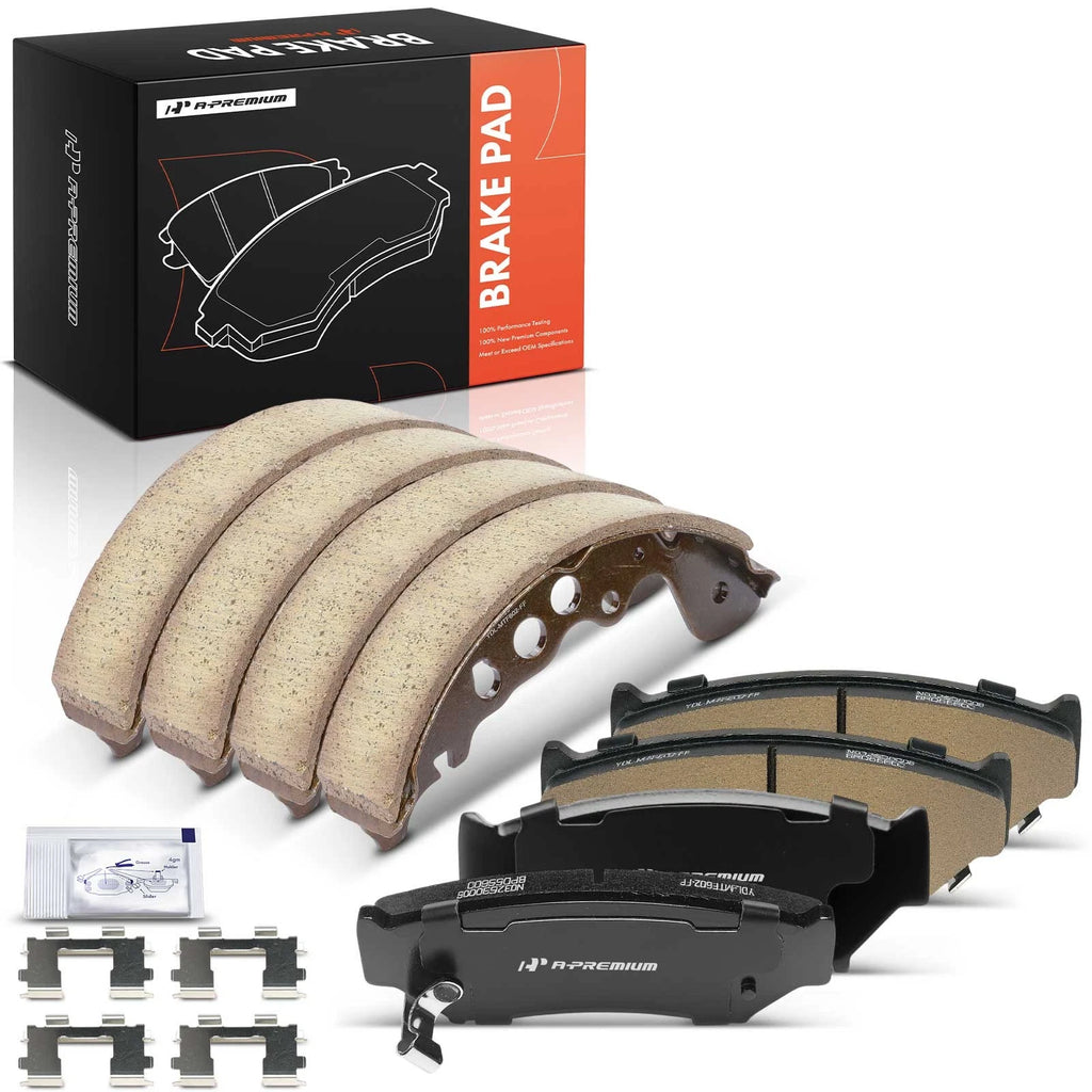 Set of 8 Ceramic Brake Pads & Shoes for Chevrolet Tracker (1999–2004)