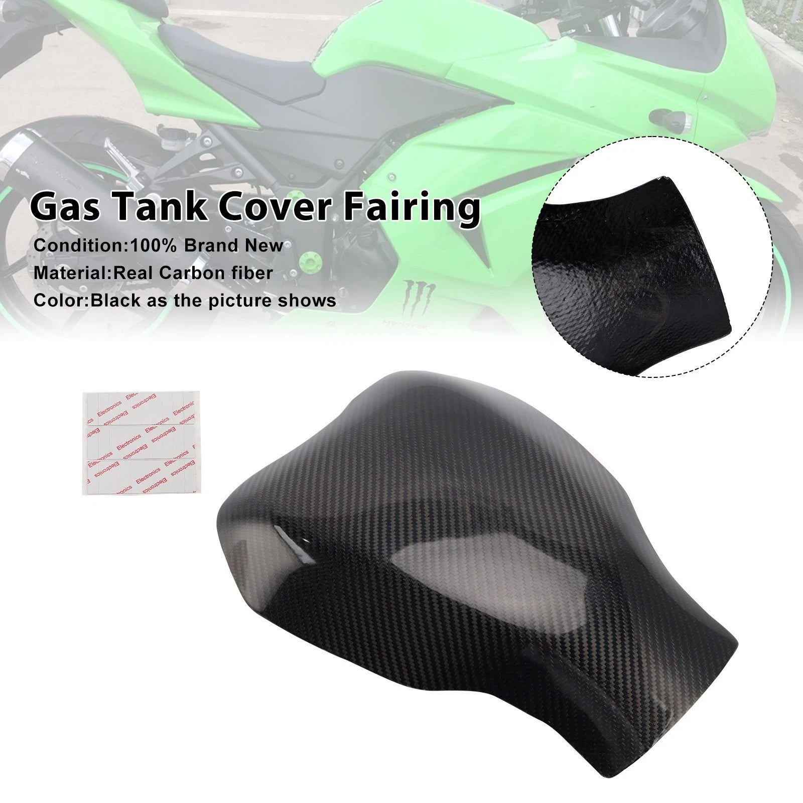 Carbon Fiber Tank Cover Fairing for Kawasaki Ninja 250 EX250 (2008–2012)