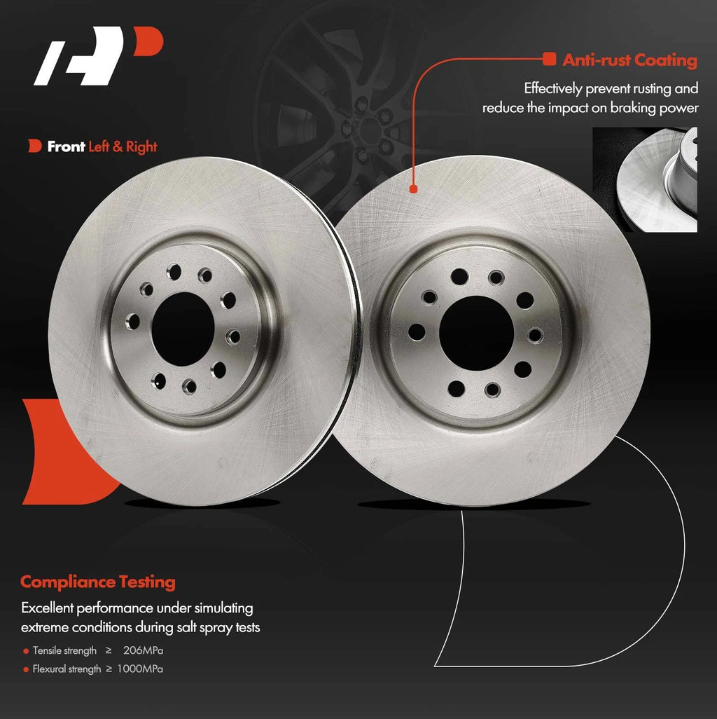 Front Disc Brake Rotors & Ceramic Pads for Jeep Cherokee (2014-2022)