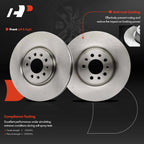Front Disc Brake Rotors & Ceramic Pads for Jeep Cherokee (2014-2022)