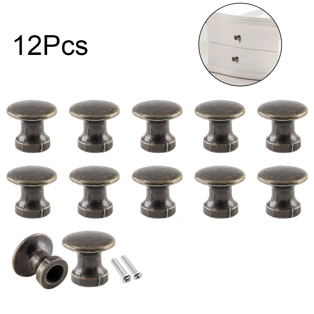 12Pc Vintage Pull Handle Knob Set for Cabinet Drawer Door Wardrobe