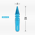 Set of 20 M12X1.5 Sky Blue JDM Spiked Cap Wheel Lug Nuts + Extension 20mm x 123mm