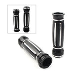 Black CNC Billet Aluminum 1" Handlebar Grips for Harley Touring