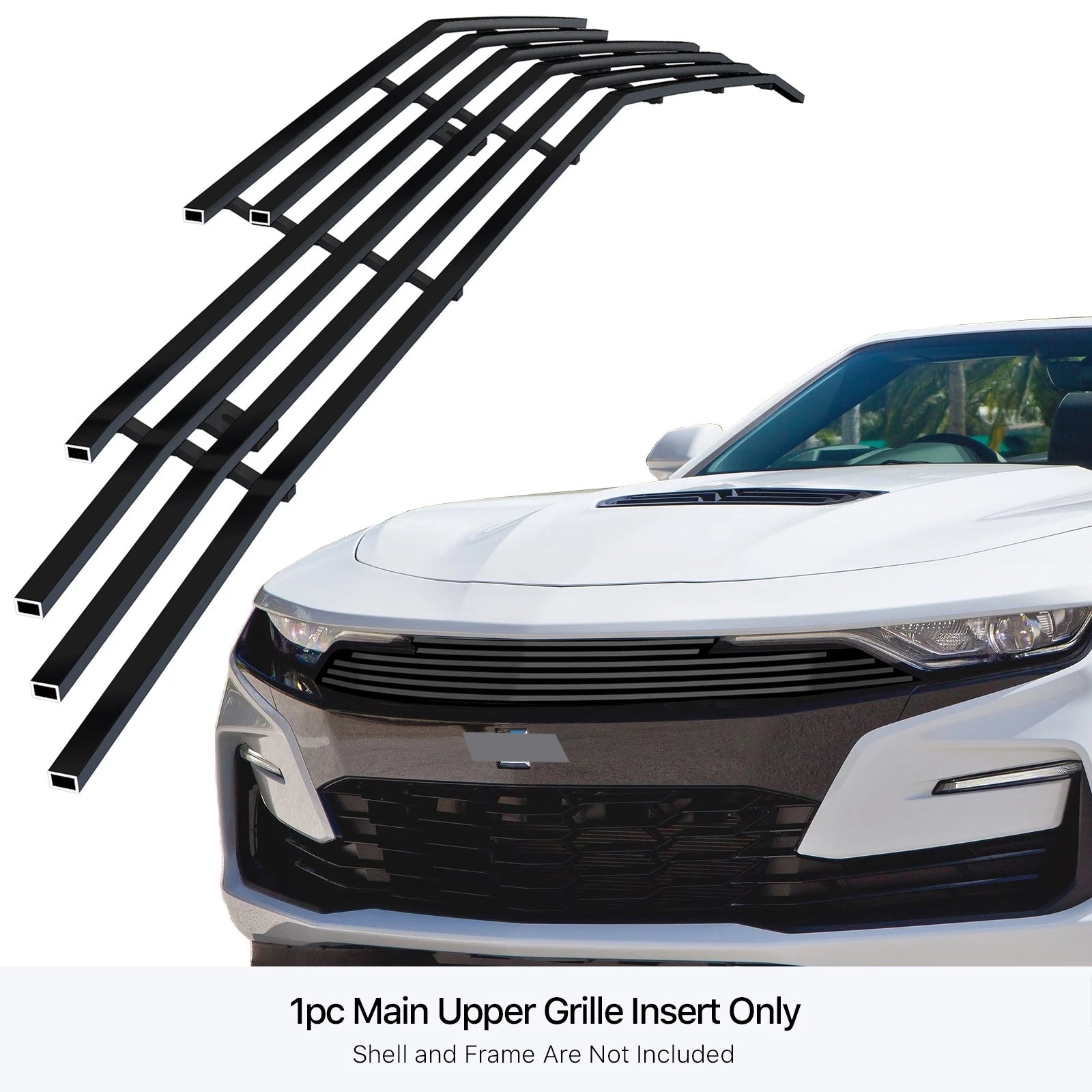 Upper Black Billet Grille Insert for Chevy Camaro 1SS/2SS (2019-2024)