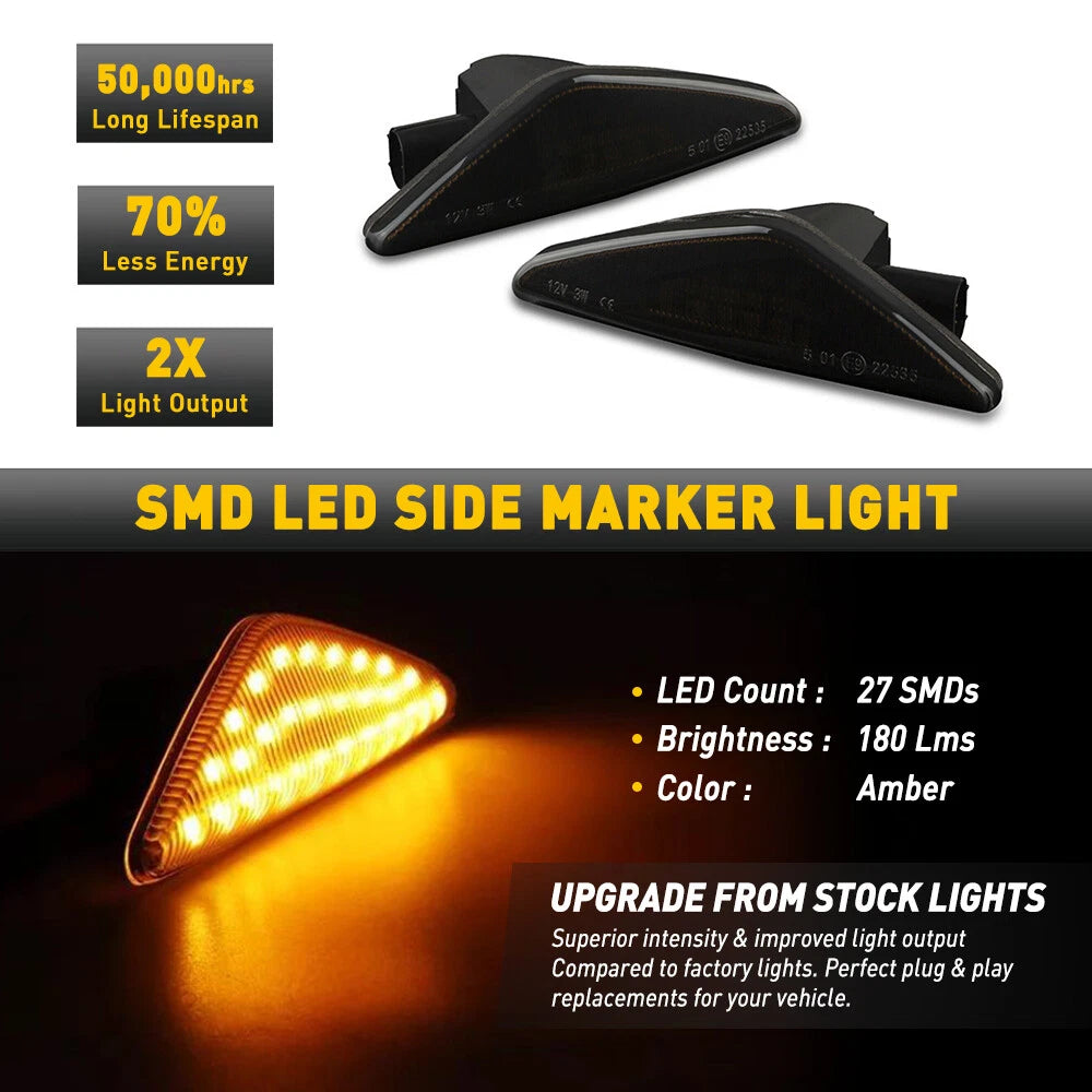 LED Turn Signal Side Marker Light for BMW F25 X3 E70 X5 X6 (2011–2017)