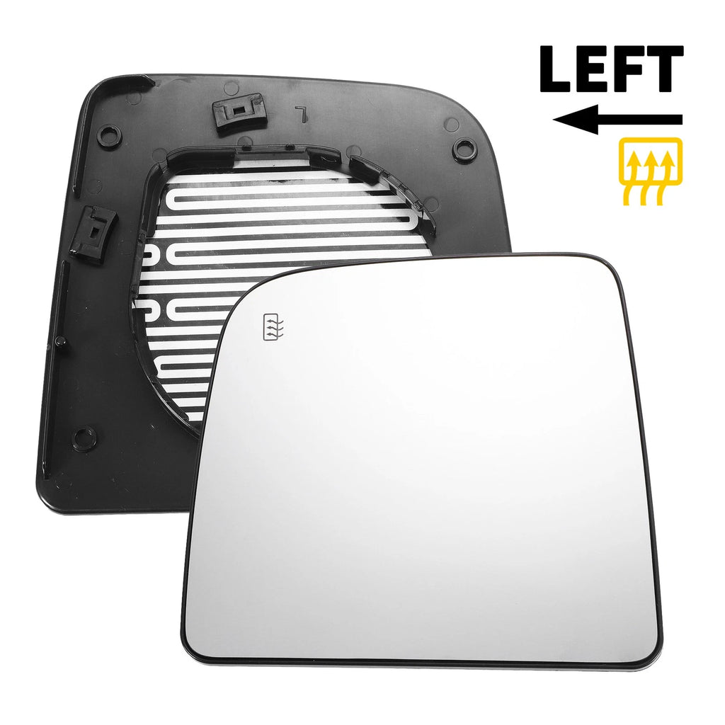Left Upper White Heated Mirror Glass for Nissan Titan (2004–2015)