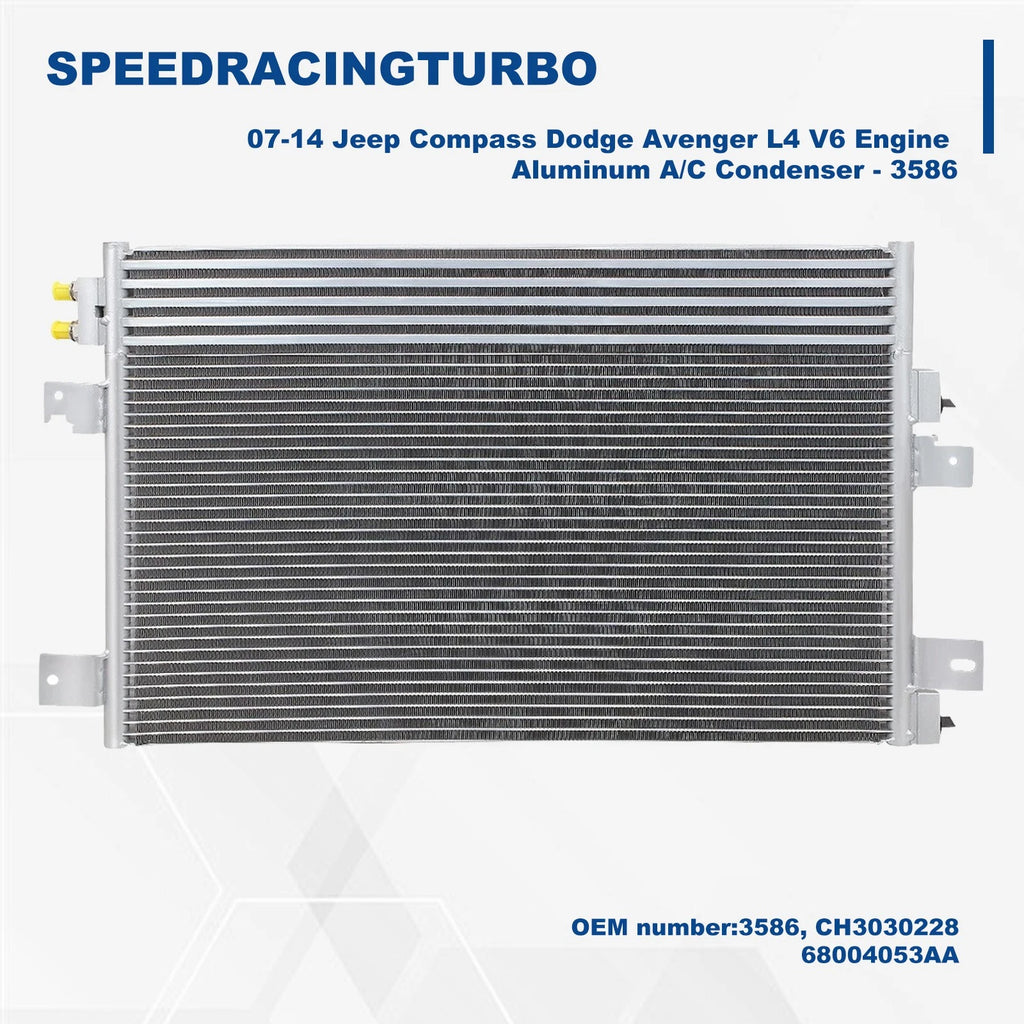 Aluminum AC Condenser for Jeep Compass, Dodge Avenger (2007–2014)