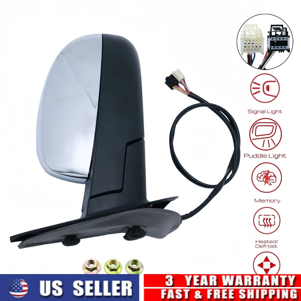 Heated Memory Driver Side Power Mirror for GMC Sierra 2500 HD, 3500 HD (2009–2014)