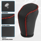 Faux Leather Gear Shift Knob Cover for Mazda 3 (2014–2018) Red Stitches