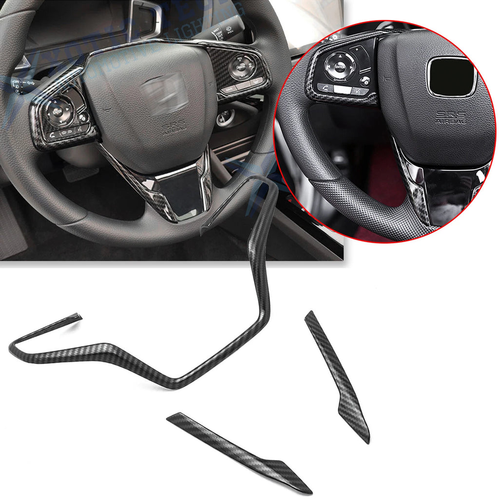 Carbon Fiber ABS Driver Side Frame Overlay Decor Kit for Honda Civic (2016–2021)
