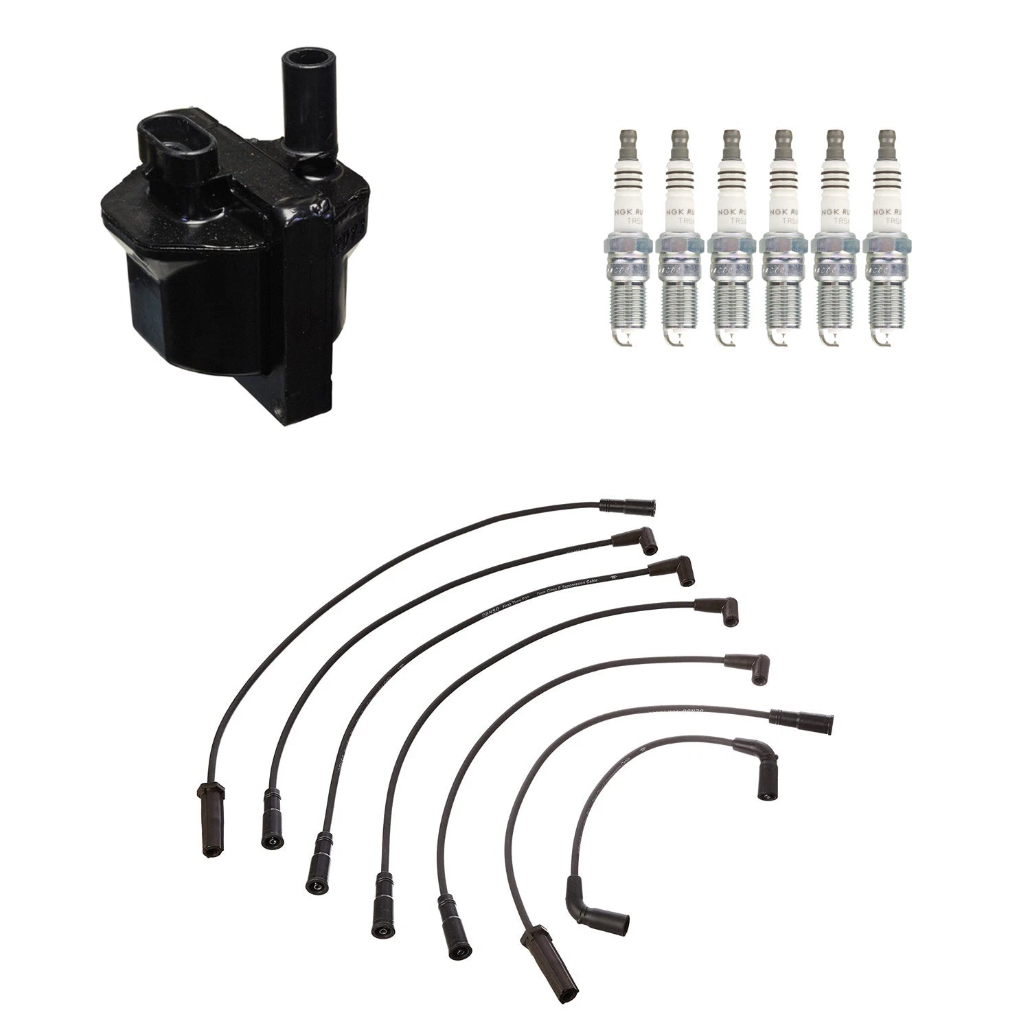 Denso Ignition Coil Wires & NGK Spark Plug Kit for Express 1500 (2003–2023)