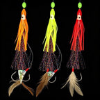 Set of 4 Barbed Squid Skewer Hooks for Saltwater Fishing