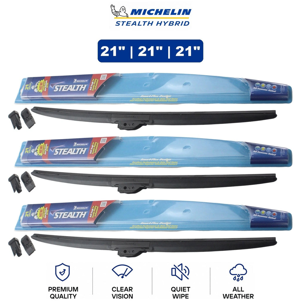 Set of 3 Wiper Blades for Audi 200 Quattro (1989–1990) - 21"