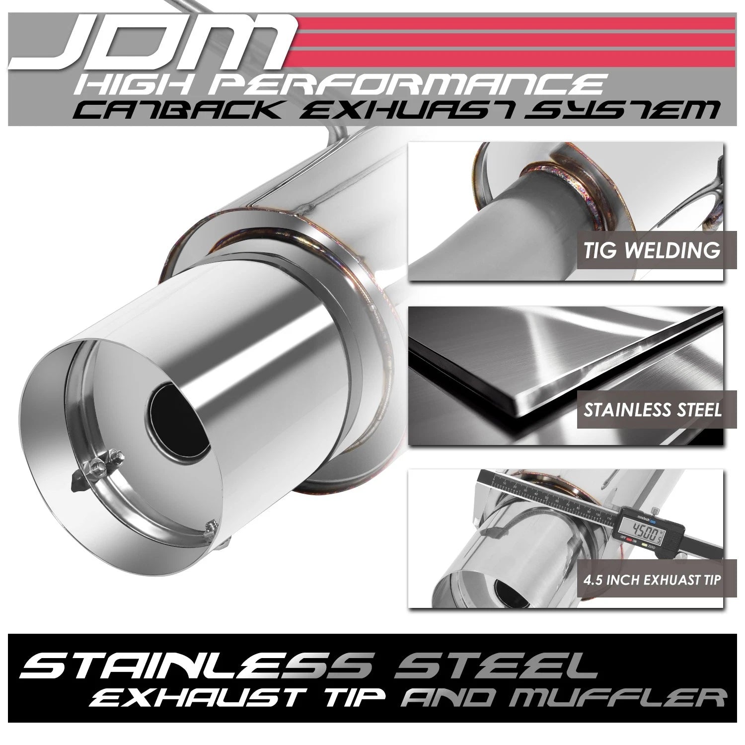 Stainless Racing Catback Exhaust System for Nissan 240SX S14 (1995–1998)