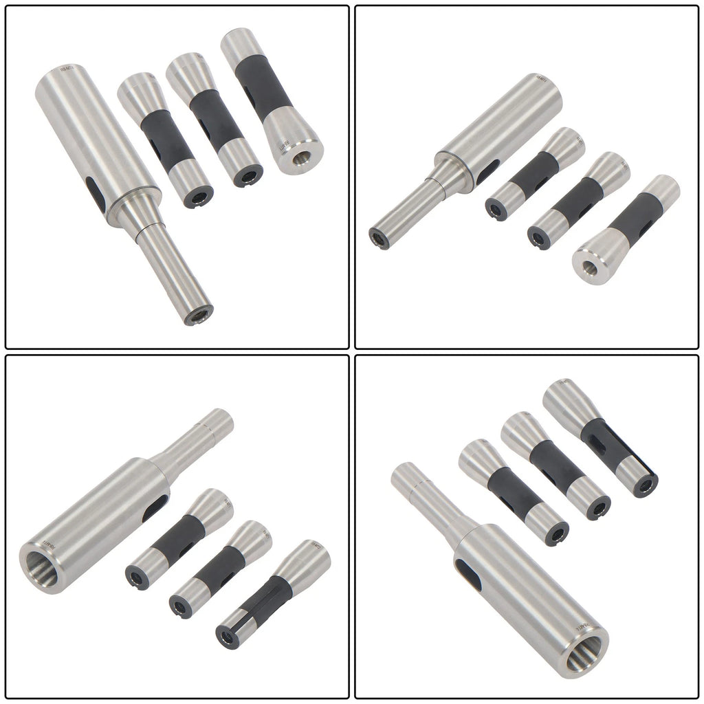 Set of 4 R8 Shank Sleeves for Industrial Machines (1MT–4MT)