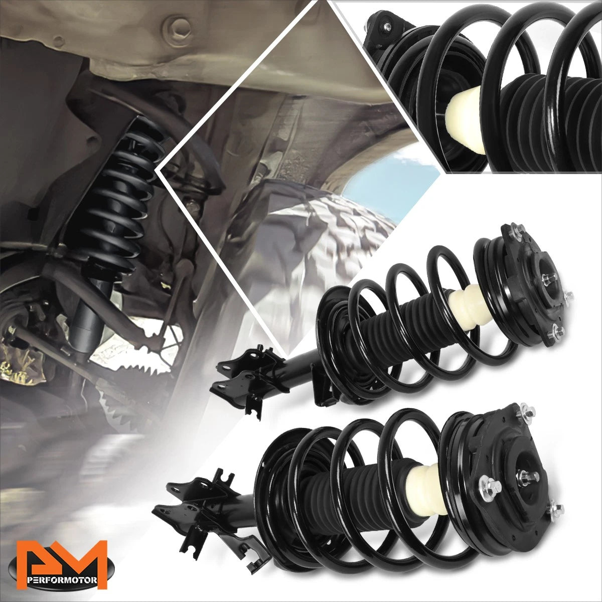 2X Complete Front Struts Assembly w/Coil Springs for Nissan Sentra (2007–2012)
