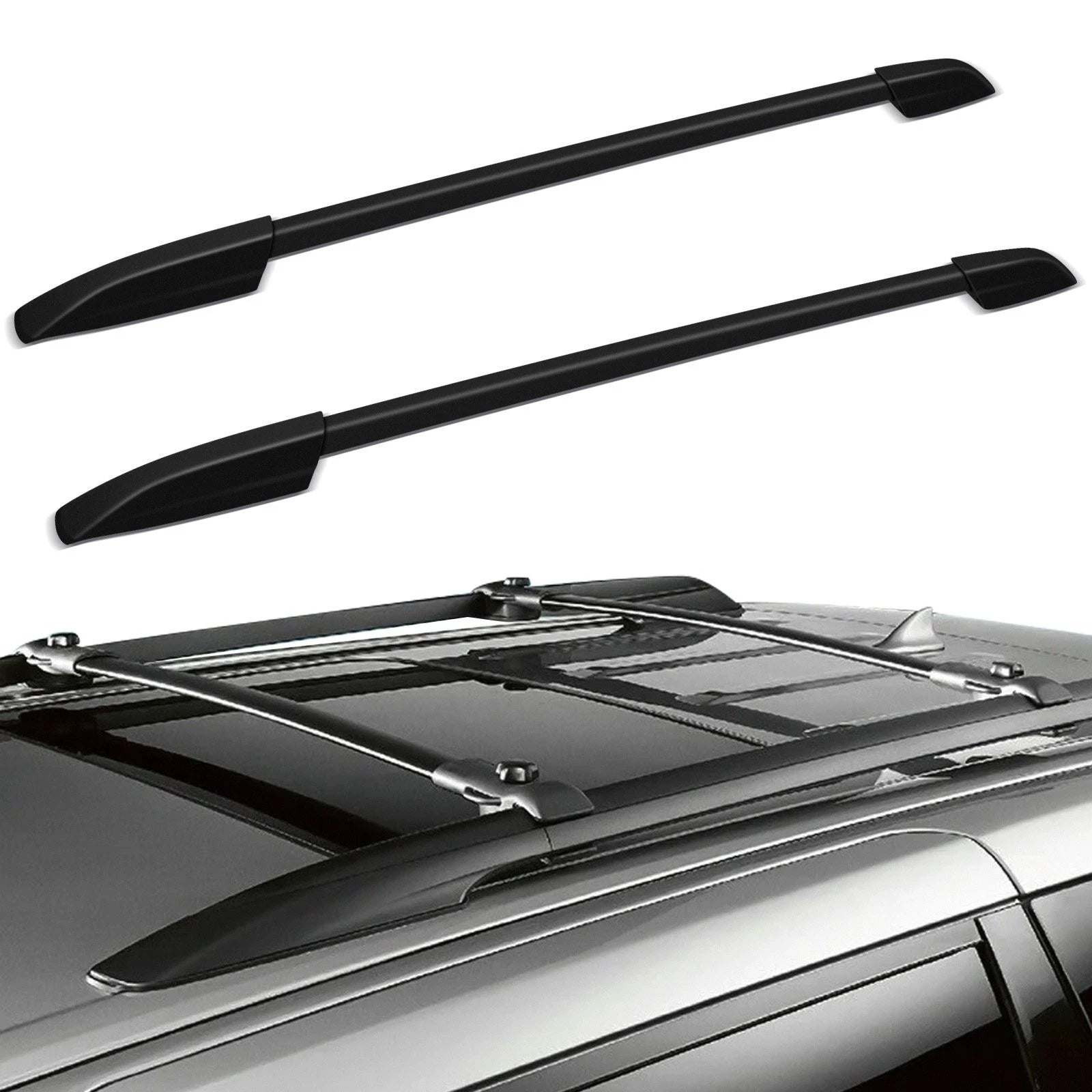 2pc Roof Rack Rail Cross Bar for Toyota Highlander (2008–2013) Alloy