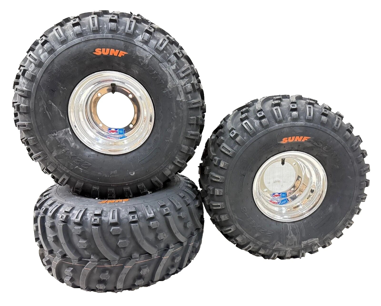 Set of 2 DWT Front Rear Rims with Sunf A032 Tires 22x11-8 for Honda ATC 110 185 125M 200S 250R (1970–2023)