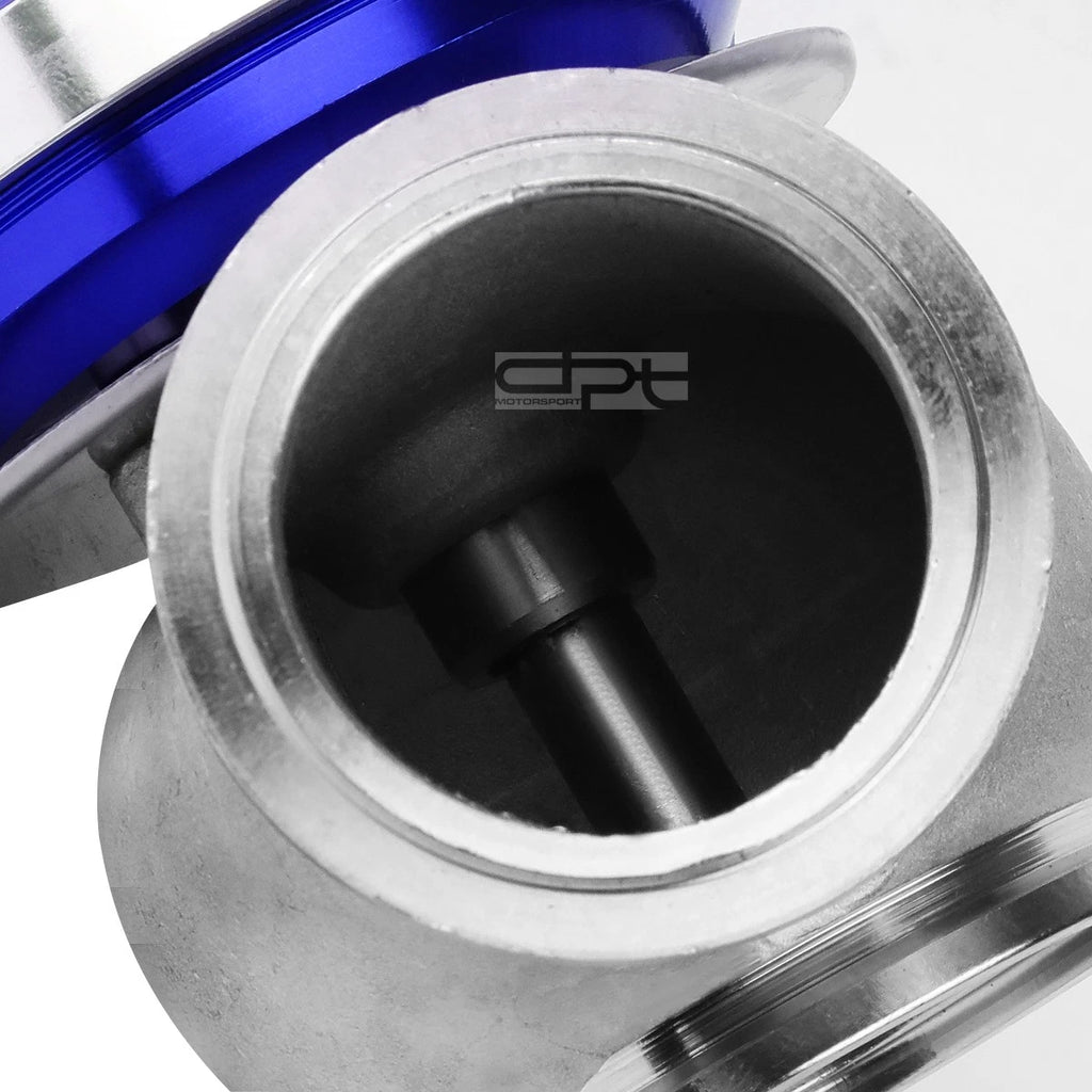 Universal 45mm Turbo V-Band Wastegate Bypass Exhaust +14 PSI Spring Blue