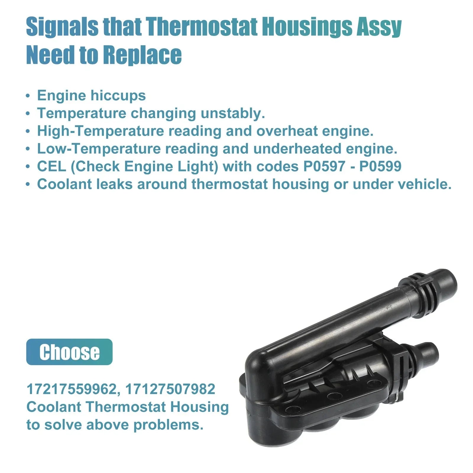 Engine Coolant Thermostat Housing Assembly for BMW 525i (2004 - 2007)