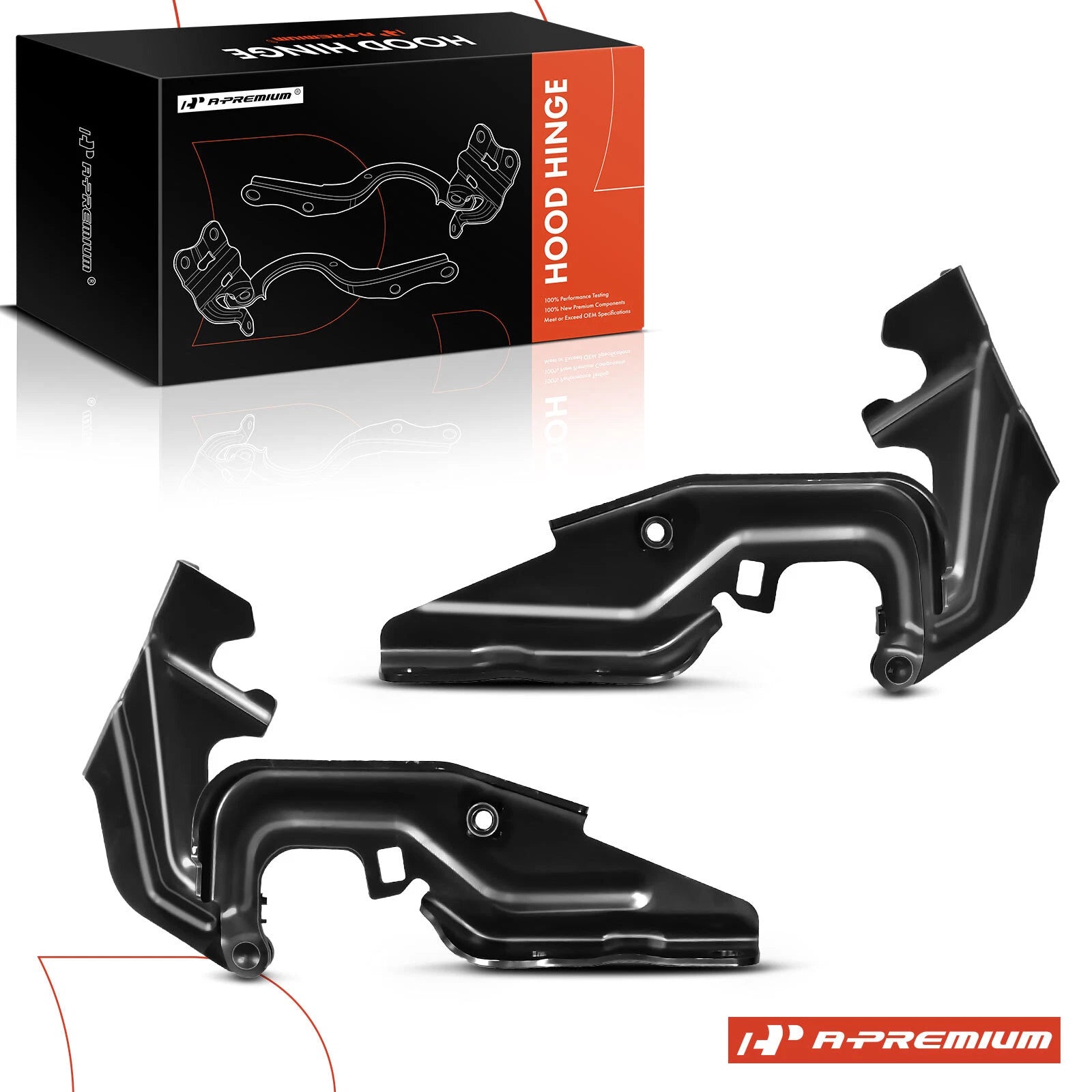 2X Front Hood Hinges for Mitsubishi Lancer (2008–2017)