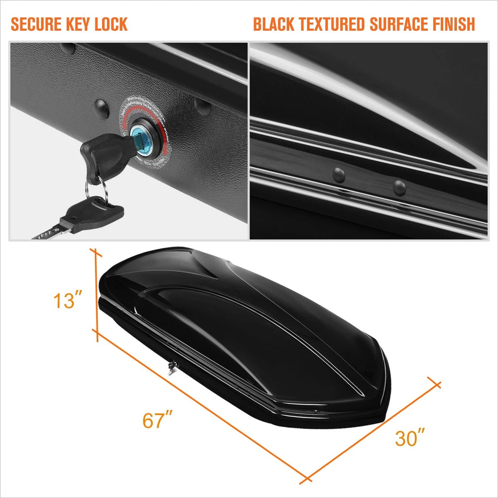 Aluminum Cross Bar Roof Rack for Honda Pilot (2003–2008) + Black Cargo Box & Keys