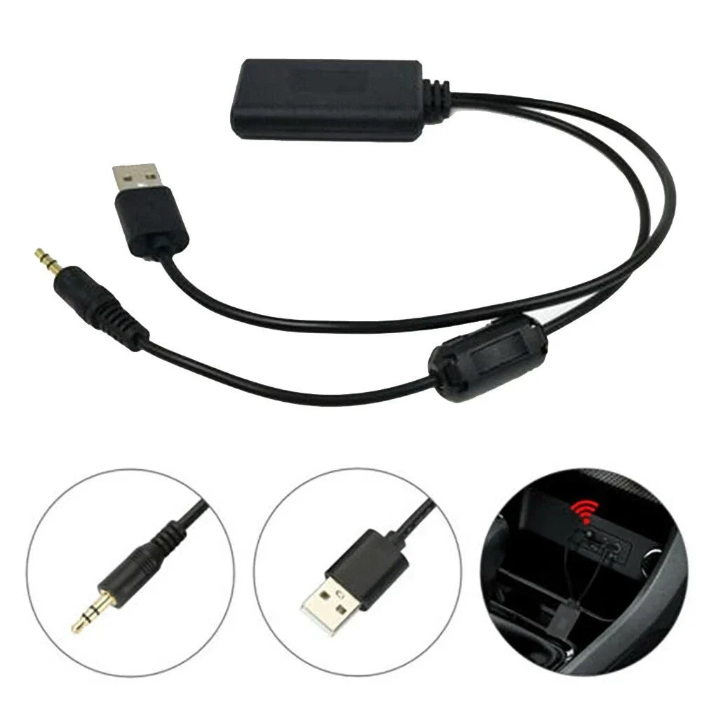 Bluetooth 5.0 Receiver Adapters USB+ 3.5mm Jack Audio for Car AUX Speaker