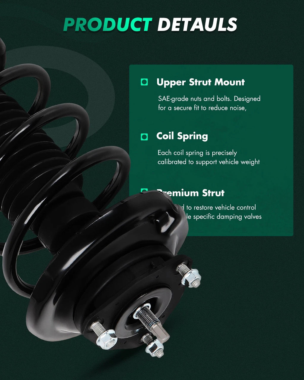 2X Complete Strut & Coil Spring Assembly for Ford Focus (2006–2007)