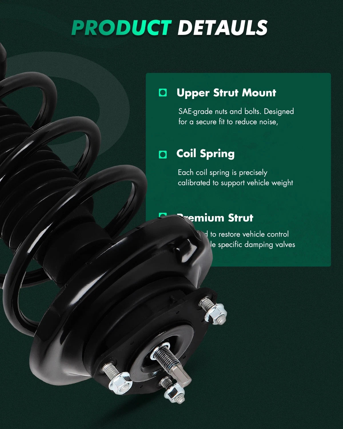 2X Complete Strut & Coil Spring Assembly for Ford Focus (2006–2007)