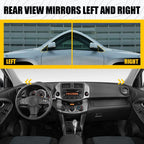 Pair Side Black Mirror Corner Triangle Bezel Covers for Toyota RAV4 (2009–2012)
