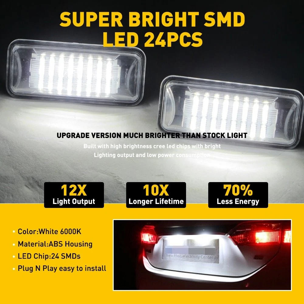 2X Full LED License Plate Light for Subaru Forester WRX Legacy (2013–2021)