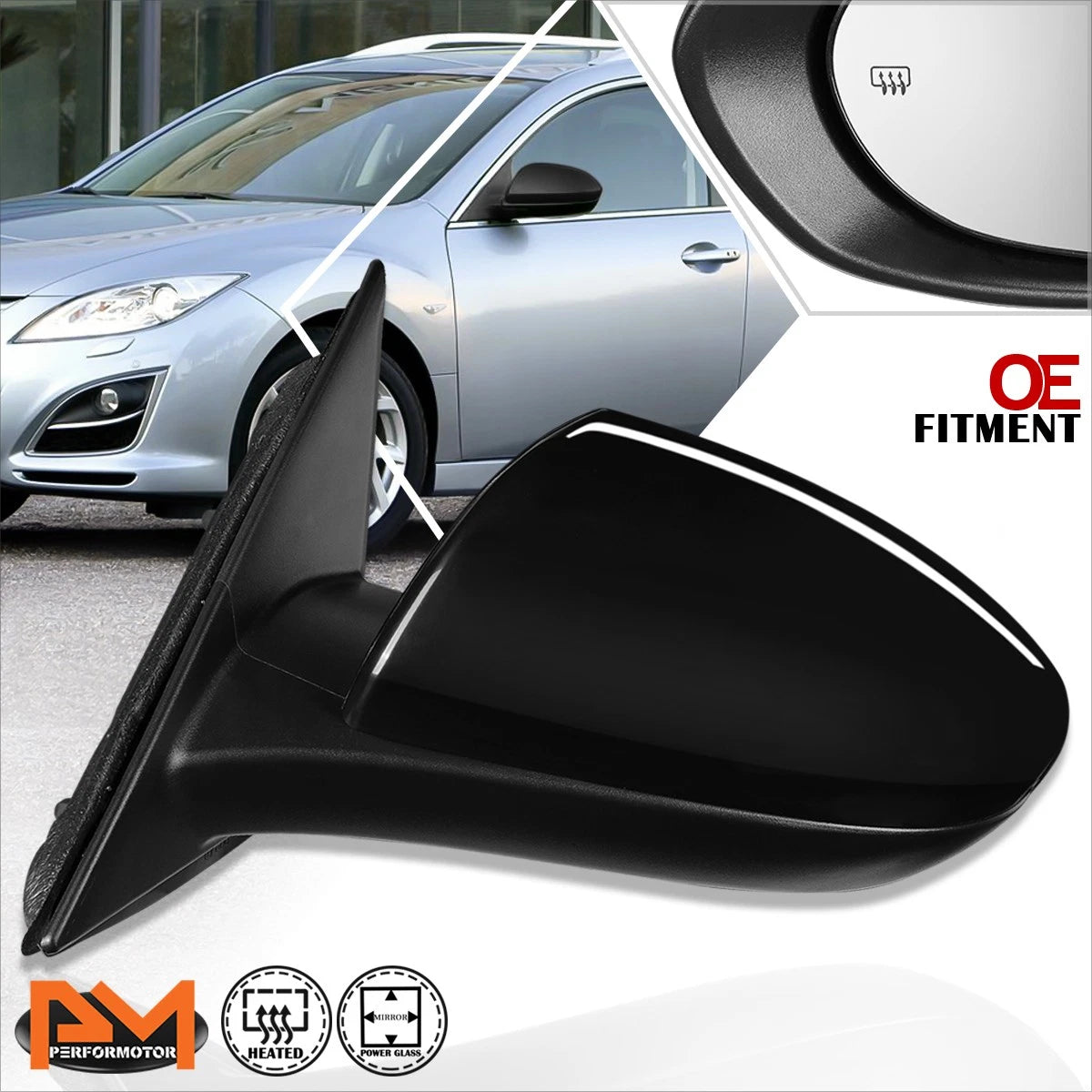Powered Heated Side Rear View Door Mirror for Mazda 6 (2009–2013)