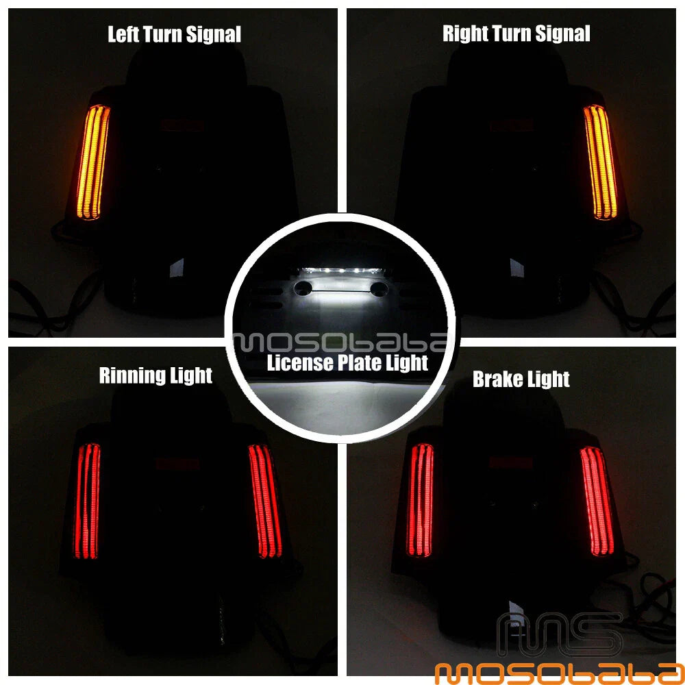 Rear Fender Extension with LED Turn Signal Light for Harley Touring FLHR CVO