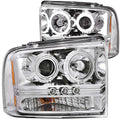 Chrome Clear Lens Projector Headlight Set w/Halo for 05-07 Ford F-250 Super Duty