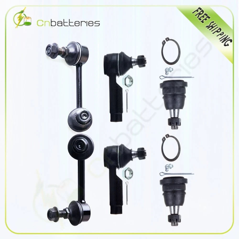 Set of 6 Front Lower Ball Joints Sway Bars Tie Rods for Nissan Maxima (2000–2003)