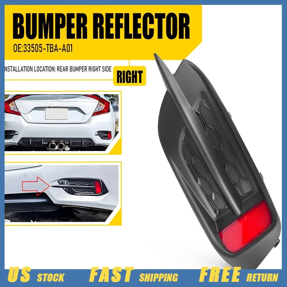 Right Rear Bumper Bezel Reflector Cover for Honda Civic Sedan (2016–2021)