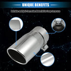 2.8" Inlet Exhaust Tip for Toyota Tacoma (2005–2023) Silver Tone