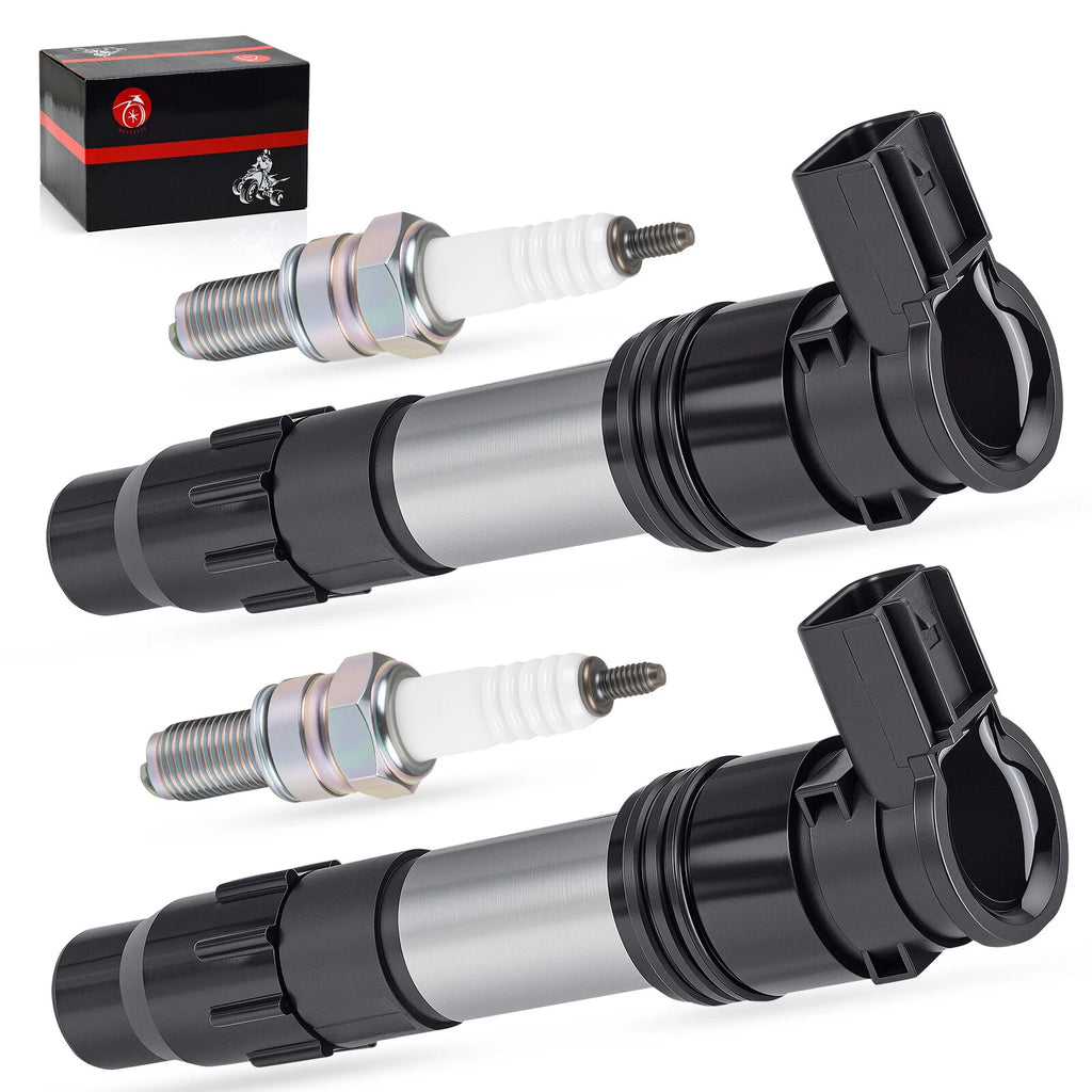 2Pcs Ignition Coils & Iridium Spark Plugs for Kawasaki Ninja 300 (2013–2017)