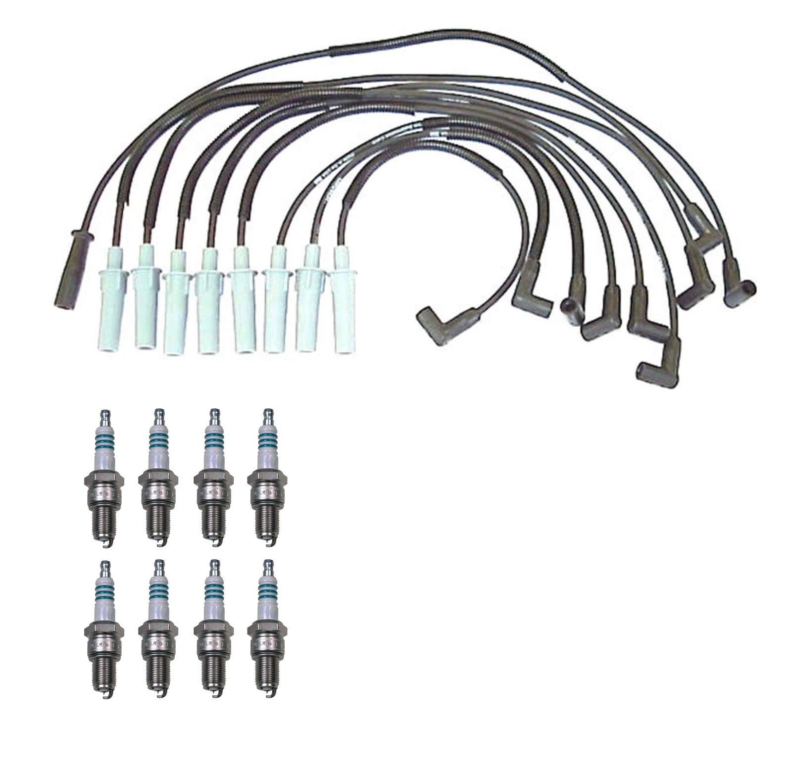 Denso Wire Set & 8 Iridium Power Spark Plugs for Dodge 5.9 V8 (1994–2003)