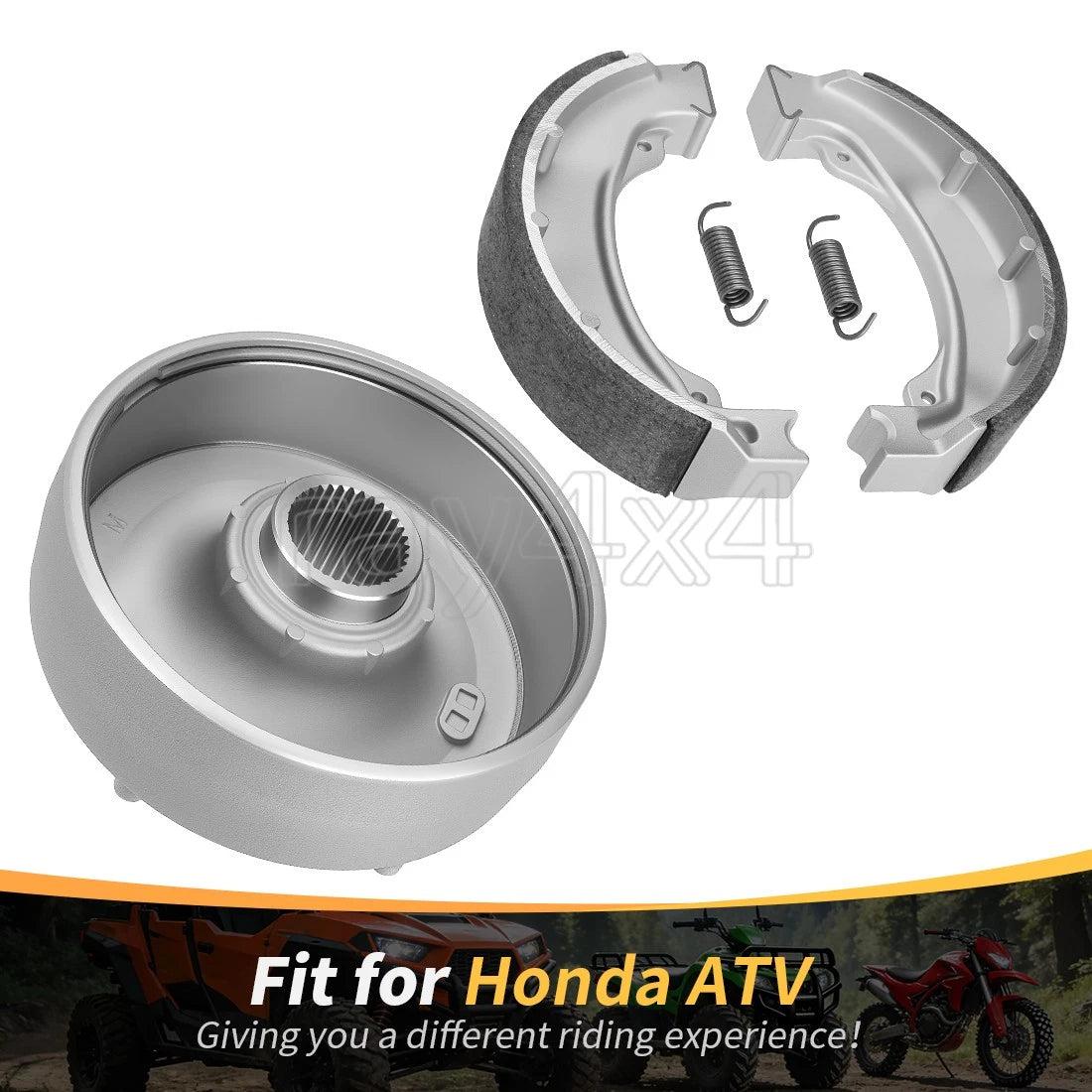 Rear Brake Drum Hub & Shoes Kit for Honda Recon 250 TRX250 (1997–2023)