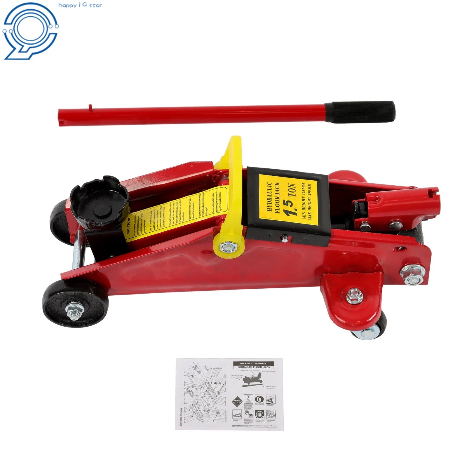 1.5 Ton Hydraulic Floor Jack with Carrying Case for Universal Use