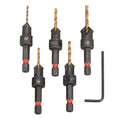 Countersunk Drill Bit Set with Hex Handle and Double Slot Design
