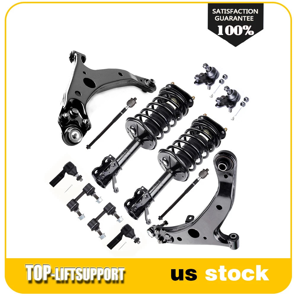 Front Struts with Springs Control Arms Tie Rods Kit for Toyota Corolla (1996–2002)
