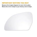 Left Side Heated White Mirror Glass for Audi Q3 (2011–2018)