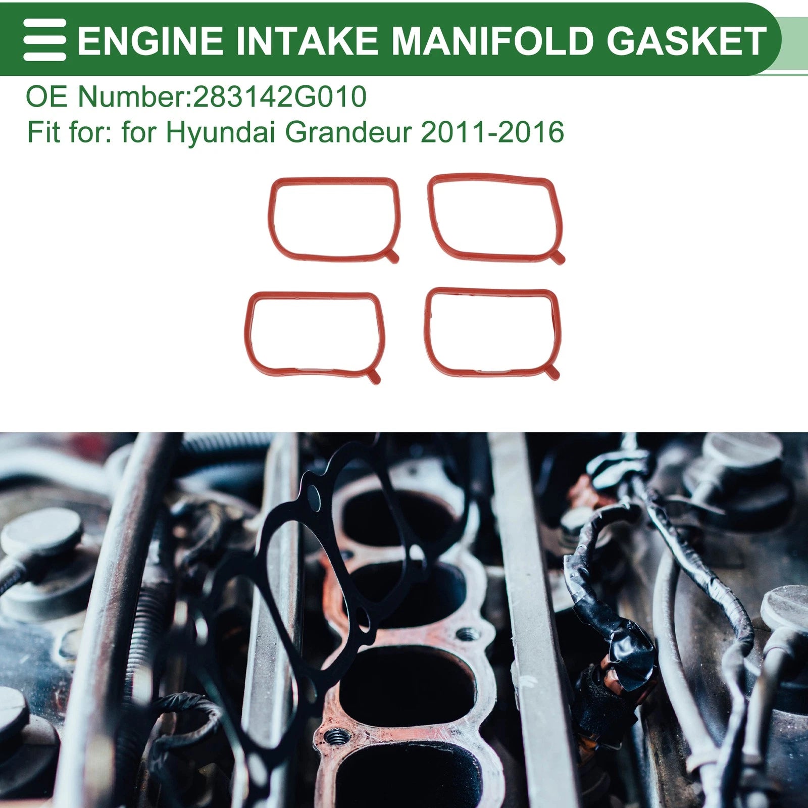 Engine Intake Manifold Gasket for Hyundai Grandeur (2011–2016) No. 283142G010